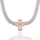 Baguette Cuban Cross Chain, 10K Rose Gold 22.87ct