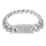 Diamond Cuban Bracelet, 10K White Gold 20.82ct
