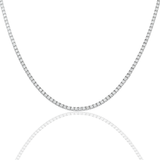 Diamond Tennis Necklace, 14K White Gold 6.10ct