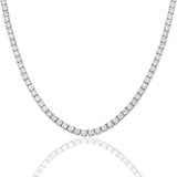 Diamond Tennis Necklace, 14K White Gold 35.80ct