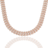 Diamond Cuban Chain, 14K Rose Gold 40ct