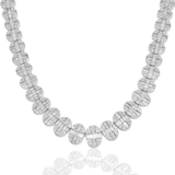 Diamond Baguette Chain, 14K White Gold 23.44ct