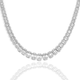 Diamond Baguette Chain, 14K White Gold 29.87ct