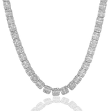 Diamond Baguette Chain, 14K White Gold 18.69ct