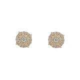 Diamond Cluster Earrings, 14K Rose Gold 2.00ct