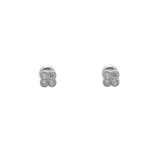 Diamond Clover Earrings, 14K White Gold 0.46ct