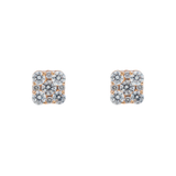 Diamond Square Earrings, 14K Rose Gold 1.50ct