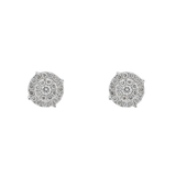 Diamond Cluster Earrings, 14K White Gold 1.00ct (3 of 4)