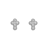 Diamond Cross Earrings, 14K White Gold 0.95ct