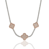 Clover Tennis Choker, 10K Rose Gold 3.55ct