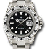 Rolex GMT-Master II 40mm White Gold Black Dial Diamond Black Sapphire Bezel Oyster Bracelet – 116759SANR