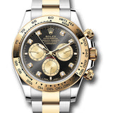 Rolex Cosmograph Daytona Black and Golden Diamond Dial Yellow Rolesor Oyster Bracelet – 126503