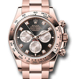 Rolex Cosmograph Daytona Black and Sundust Diamond Dial Everose Gold Oyster Bracelet – 126505