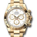 Rolex Cosmograph Daytona White Index Dial Yellow Gold Oyster Bracelet – 126508