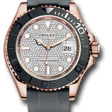 Rolex Yacht-Master 40 Everose Gold Diamond-Paved Dial Black Cerachrom Bezel Oysterflex Bracelet – 126655DP