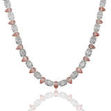 Diamond Tennis Necklace, 14K White Gold 108.93ct
