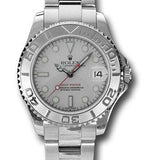 Rolex Yacht-Master 35 Steel and Platinum Platinum Dial Time-Lapse Bezel Oyster Bracelet – 168622