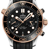 Omega Seamaster Diver 300M Chronograph 44mm Steel and Sedna Gold Black Dial Black Ceramic Bezel Rubber Strap – 210.22.44.51.01.001