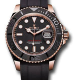 Rolex Yacht-Master 37 Everose Gold Matt Black Dial Black Cerachrom Bezel Oysterflex Bracelet – 268655