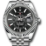 Rolex Sky-Dweller 42mm White Rolesor Black Index Dial Fluted Bezel Jubilee Bracelet – 326934BKIJ