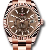 Rolex Sky-Dweller 42mm Everose Gold Chocolate Sunray Index Dial Ring Command Bezel Oyster Bracelet – 326935CHOI