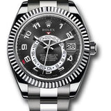 Rolex Sky-Dweller 42mm White Gold Black Arabic Dial Fluted Bezel Oyster Bracelet – 326939BK