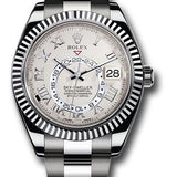 Rolex Sky-Dweller 42mm White Gold Ivory Satin Roman Dial Ring Command Bezel Oyster Bracelet – 326939IV