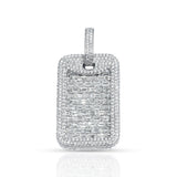 Emerald Cut Dog Tag, 14K White Gold 3.79ct