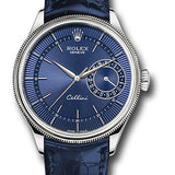 Rolex Cellini Date 39mm Blue Dial White Gold Blue Leather Strap – 50519