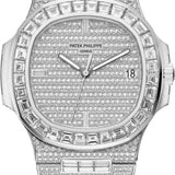 Patek Philippe Nautilus 40mm White Gold Diamond Dial & Bezel – 5719/10G-010