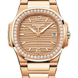 Patek Philippe Nautilus 32mm Rose Gold Golden Dial Rose Gold Bracelet – 7010/1R-012