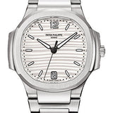Patek Philippe Nautilus 35.2mm Stainless Steel Silvery Opaline Dial Steel Bracelet – 7118/1A-010