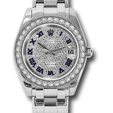 Rolex Pearlmaster 34 White Gold Diamond-Paved Roman Dial 34-Diamond Bezel Pearlmaster Bracelet – 81299DPR