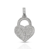 Diamond Heart Lock Pendant