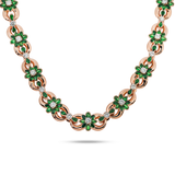 Diamond Infinity Flower Necklace, 14K Rose Gold 11.91ct