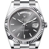 Rolex Day-Date 40 Platinum Slate Dial Fluted Bezel President Bracelet – 228236SLT