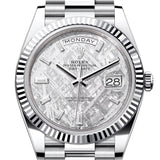 Rolex Day-Date 40 Platinum Meteorite Diamond Dial Fluted Bezel President Bracelet – 228236MET