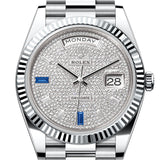 Rolex Day-Date 40 Platinum Diamond-Paved Dial Fluted Bezel President Bracelet – 228236DPAV
