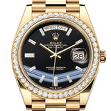 Rolex Day-Date 40 Yellow Gold Onyx Dial Diamond Bezel President Bracelet – 228348ONX