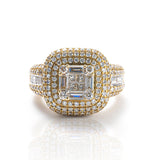 Diamond Baguette Ring, 14K Yellow Gold 4.50ct