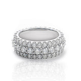 Diamond Wedding Band, 14K White Gold 6.20ct