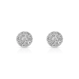 Diamond Cluster Earrings, 14K White Gold 1.0ct