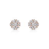 Flower Cluster Earrings, 14K Rose Gold 2.43ct