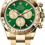 Rolex Cosmograph Daytona 40mm Bright Green Golden Dial Yellow Gold Oyster Bracelet – 126508