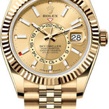 Rolex Sky-Dweller 42mm Yellow Gold Champagne Dial Fluted Bezel Jubilee Bracelet – 336938CHMP