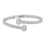 Diamond Heart Bangle, 10K White Gold 4.00ct