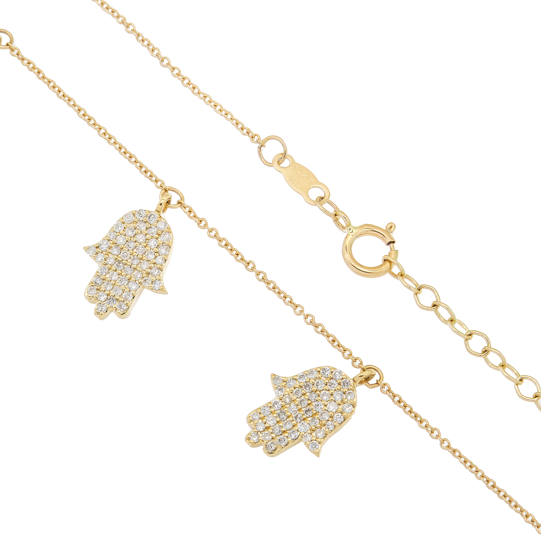 Diamond Hamsa Necklace view 2