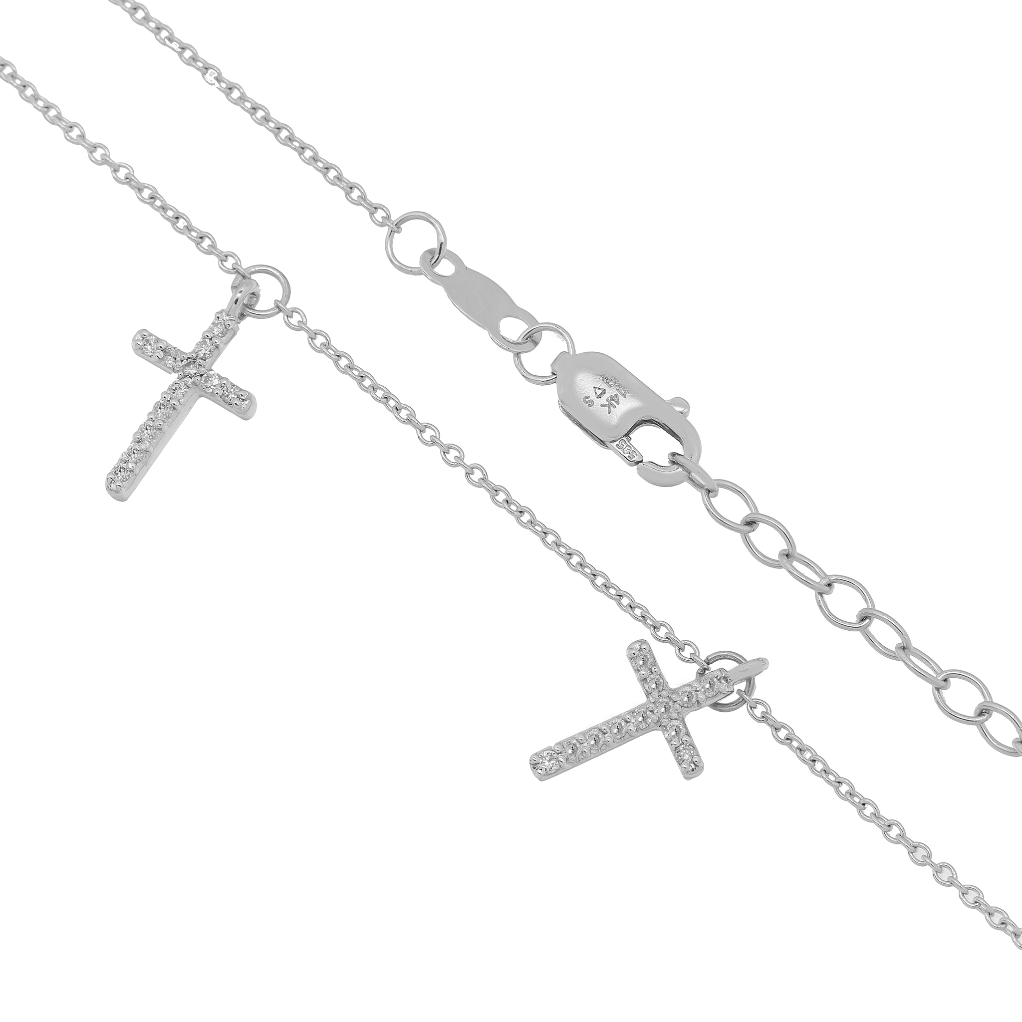 Diamond Multi Cross Necklace view 2