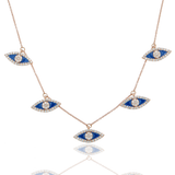 Evil Eye Necklace, 14K Rose Gold 0.95ct