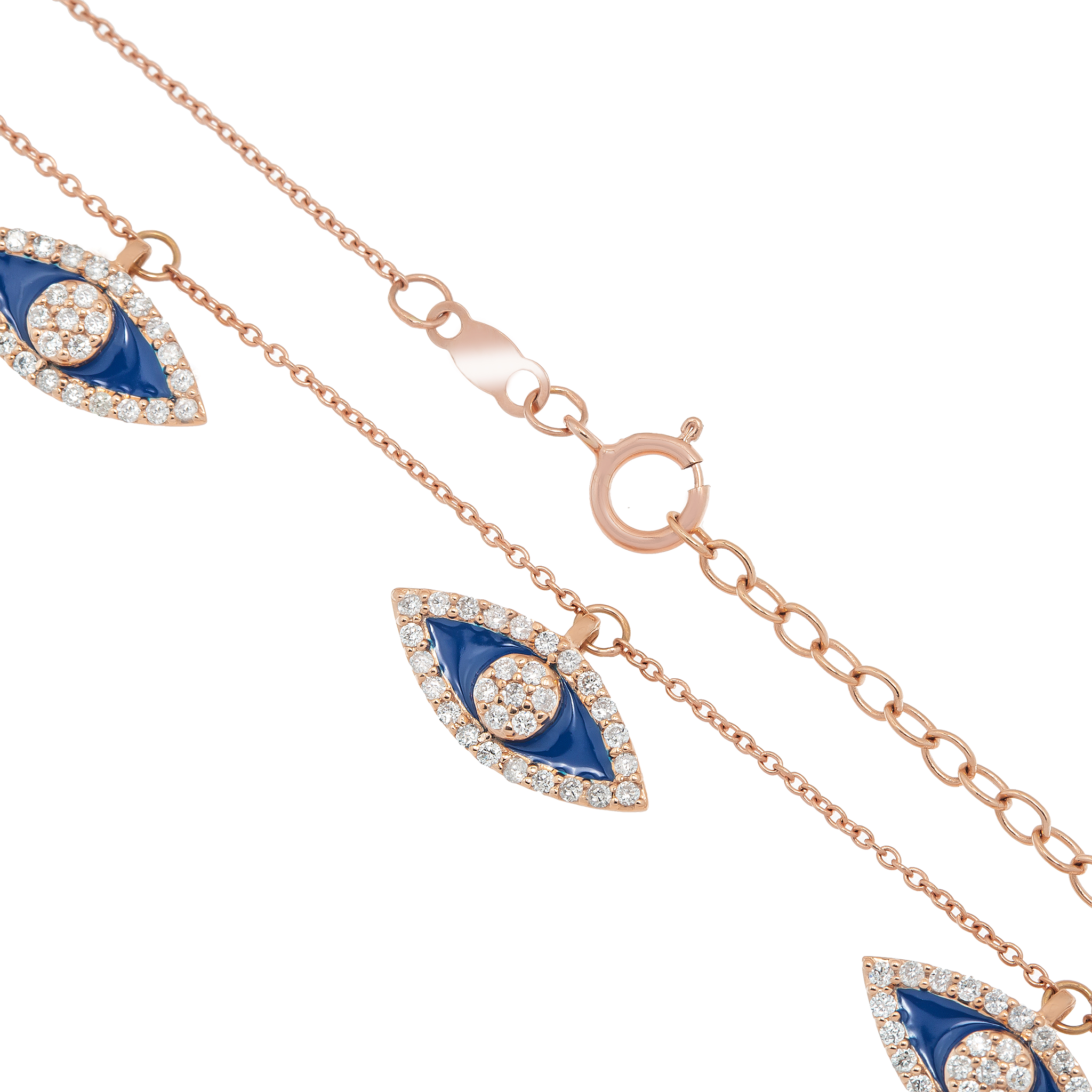 Evil Eye Necklace, 14K Rose Gold 0.95ct view 2